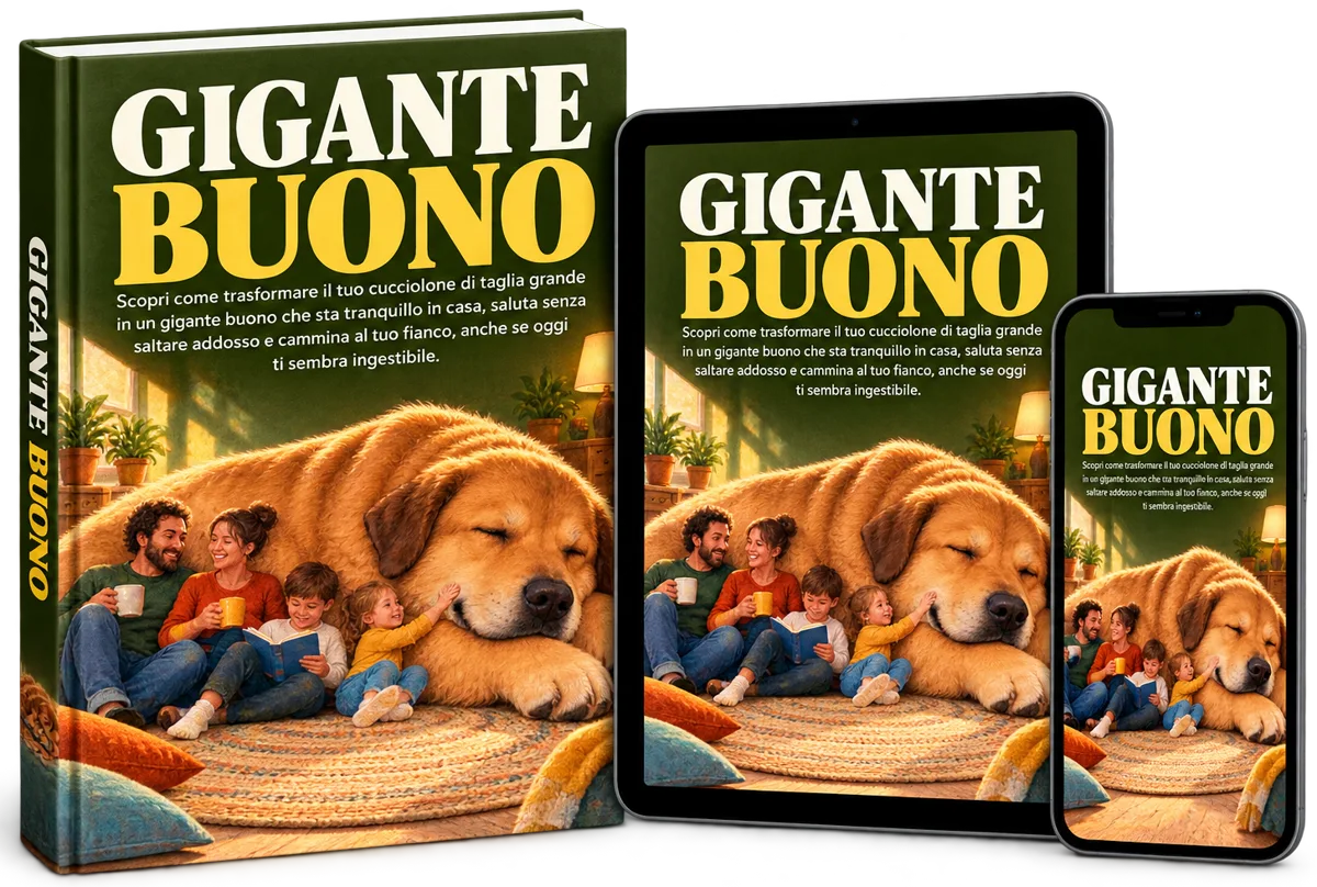 la guida Gigante Buono su libro, tablet e telefono